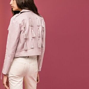 KIM LEATHER JACKET - PINK